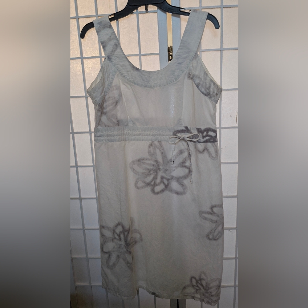 LOLE White & Gray Floral Linen Dress - Size 12